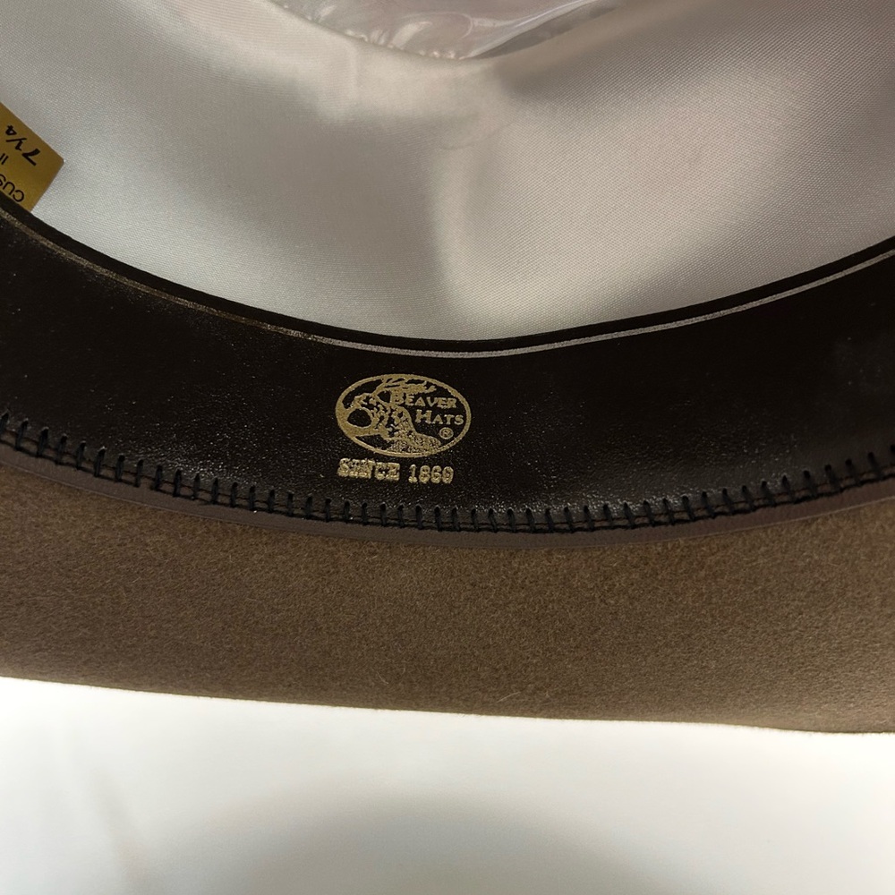 Vintage Beaver Brand Fur Felt Brown Western Hat Cowboy Festival Hat USA 6 7/8 - Picture 9 of 11